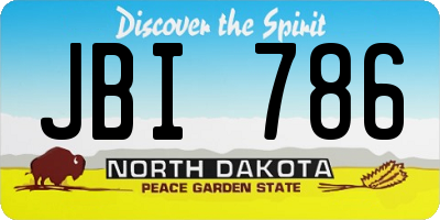 ND license plate JBI786
