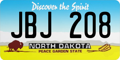 ND license plate JBJ208