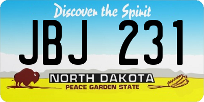 ND license plate JBJ231