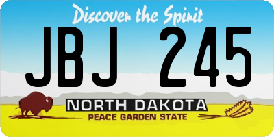 ND license plate JBJ245