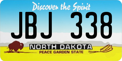ND license plate JBJ338