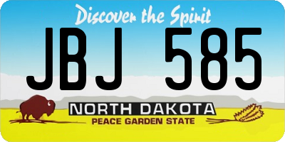 ND license plate JBJ585