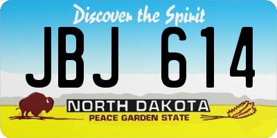 ND license plate JBJ614