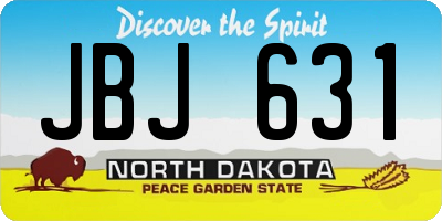 ND license plate JBJ631