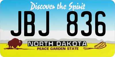 ND license plate JBJ836