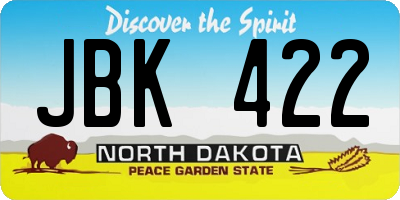 ND license plate JBK422