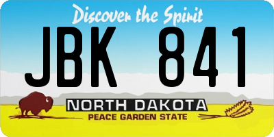 ND license plate JBK841