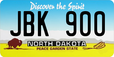 ND license plate JBK900