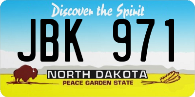 ND license plate JBK971