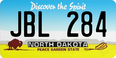 ND license plate JBL284