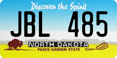 ND license plate JBL485