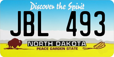 ND license plate JBL493