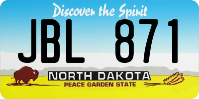 ND license plate JBL871