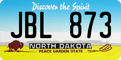 ND license plate JBL873