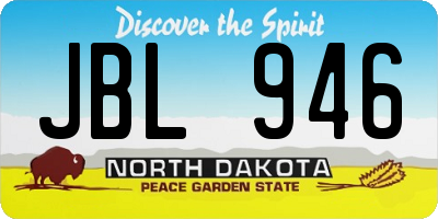 ND license plate JBL946