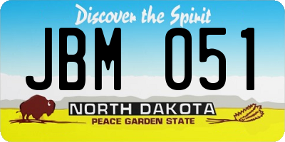 ND license plate JBM051