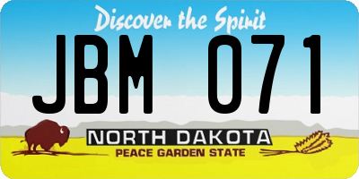 ND license plate JBM071