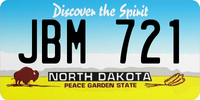 ND license plate JBM721