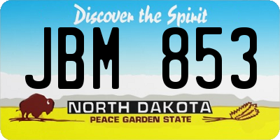 ND license plate JBM853