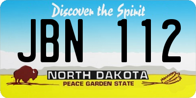 ND license plate JBN112