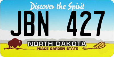 ND license plate JBN427