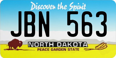 ND license plate JBN563