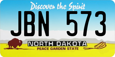 ND license plate JBN573