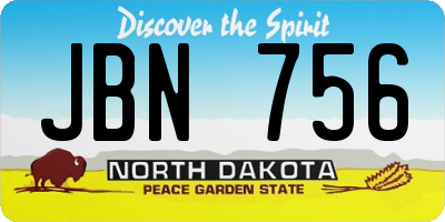 ND license plate JBN756