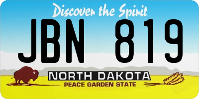 ND license plate JBN819
