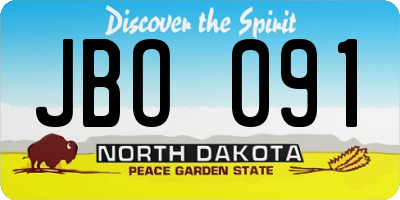 ND license plate JBO091
