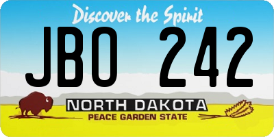 ND license plate JBO242