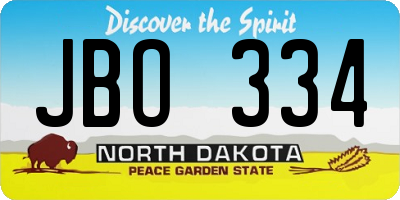 ND license plate JBO334