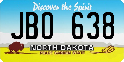 ND license plate JBO638