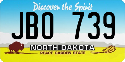 ND license plate JBO739