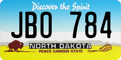 ND license plate JBO784
