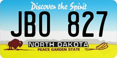 ND license plate JBO827