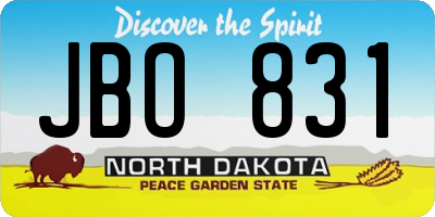 ND license plate JBO831
