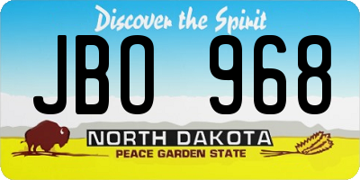 ND license plate JBO968