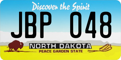 ND license plate JBP048