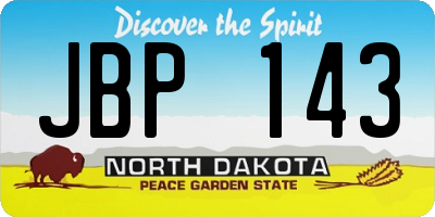ND license plate JBP143