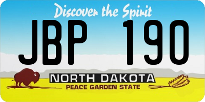 ND license plate JBP190