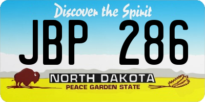 ND license plate JBP286