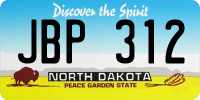 ND license plate JBP312