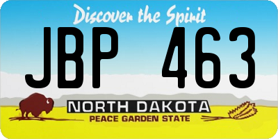 ND license plate JBP463