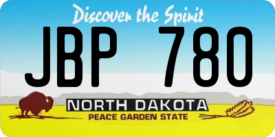 ND license plate JBP780