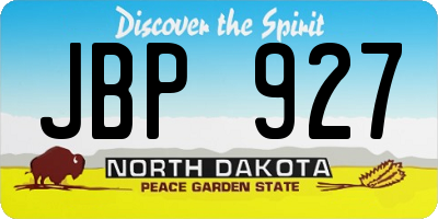 ND license plate JBP927