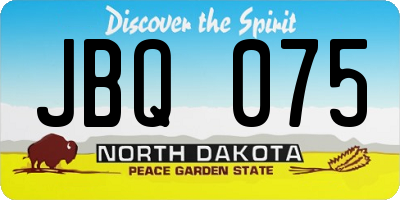 ND license plate JBQ075