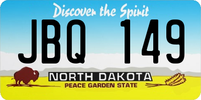 ND license plate JBQ149