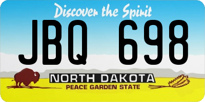 ND license plate JBQ698