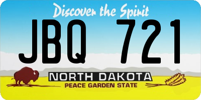ND license plate JBQ721